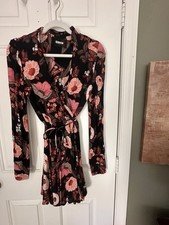 Reformation Floral Long Sleeve Wrap Dress