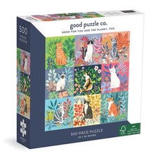 Cat-Themed Jigsaw Puzzle with Floral Design - Fun Engaging Indoor Activity