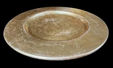 Vintage Italian Gold Leaf Decorative Charger Plate – Made in Italy, 13.5”, 3.5lb