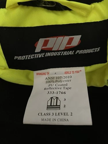 PIP High Visibility Logistics Jacket Size L Yellow Black Gray Reflective image 3