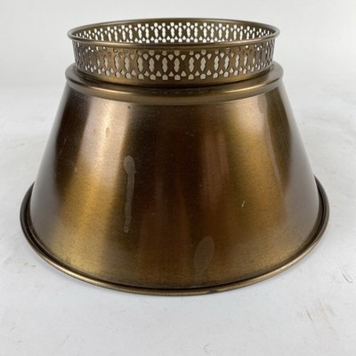 Vintage Mid Century Metal Lamp Shade EAS Rembrandt Tole Style Antiqued Brass