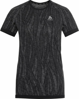 Odlo Blackcomb Kurzarm Basisschicht schwarz Space Dye Laufoberteil - Größe M 10 12