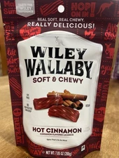 TWO BAGS Wiley Wallaby Hot Cinnamon Australian Style Soft Licorice Candy 7.05 OZ