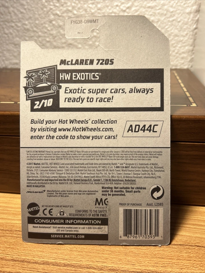 R87 - Hot Wheels 1/64 Zamac 14 2019 McLaren 720S mainline 2018 #2/10 - Photo 2/3