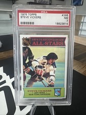 1975 Topps  HOCKEY 295 STEVE VICKERS PSA 7