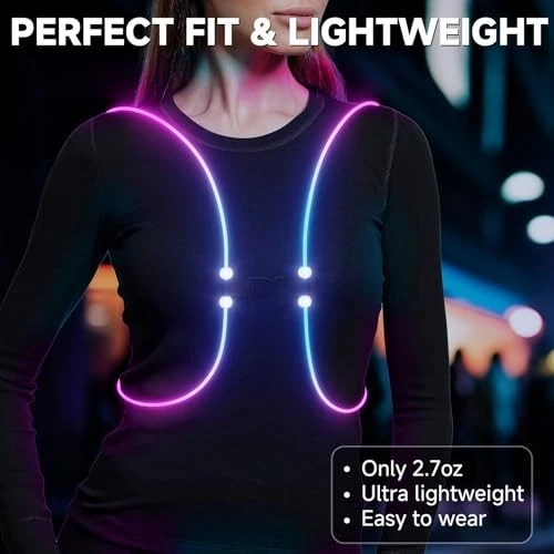 Reflective Running Vest with Lights - Safety Gear for Night Running & Walking - Image 4 of 4