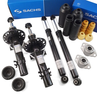 SACHS Stoßdämpfer + Domlager Satz Vorne Hinten für SKODA Fabia 3 VW Polo 6C1 602