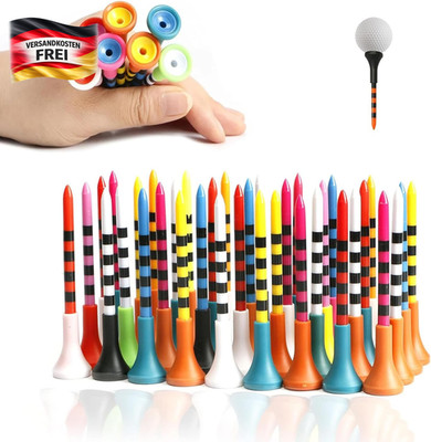 Golf Tees 83 mm bunt 50 Stück langlebig, hochwertige Kunststoff, adjustable Höhe