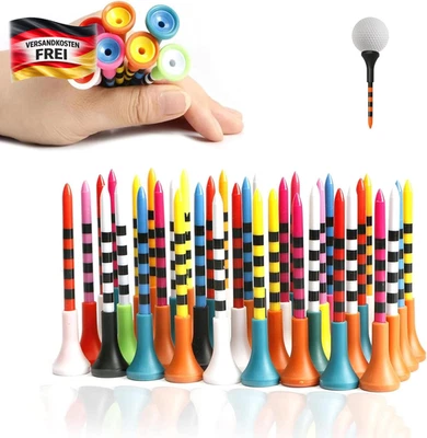 Golf Tees 83 mm bunt 50 Stück langlebig, hochwertige Kunststoff, adjustable Höhe - Bild 1 von 4