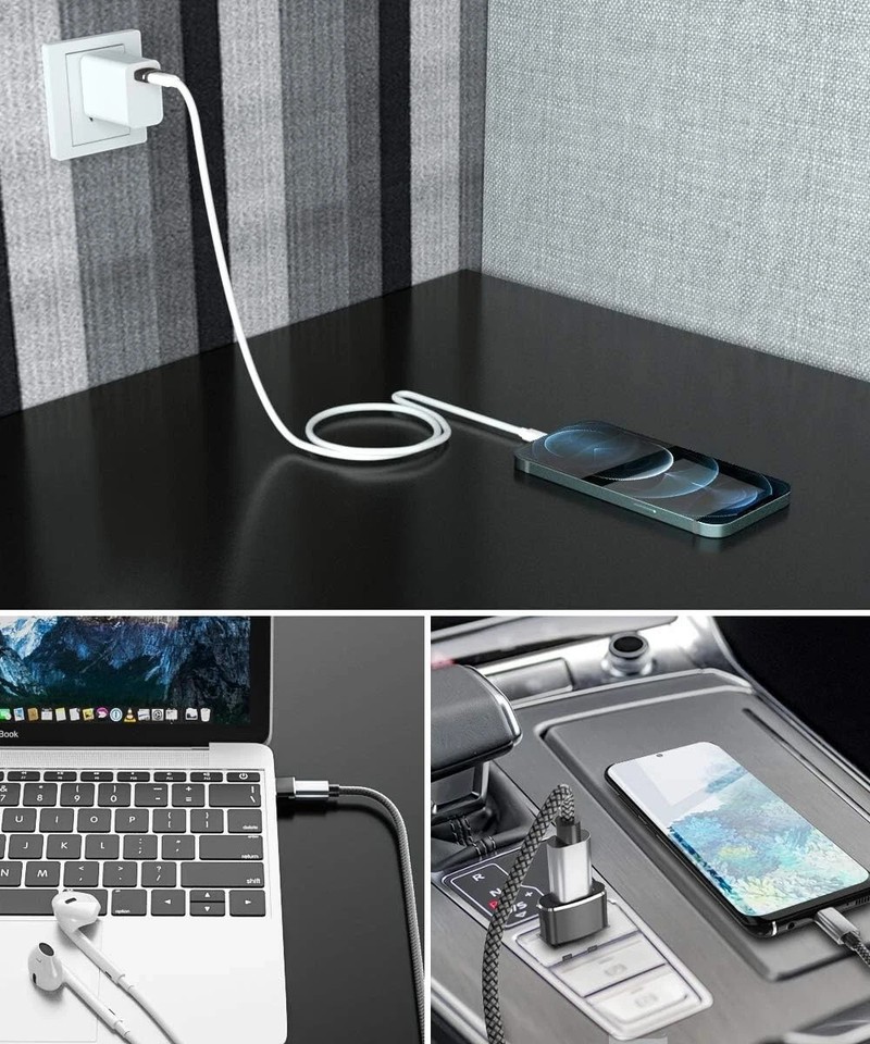 4 PACK USB to USB C Adapter Type-C Female to A Male OTG Converter Car ...