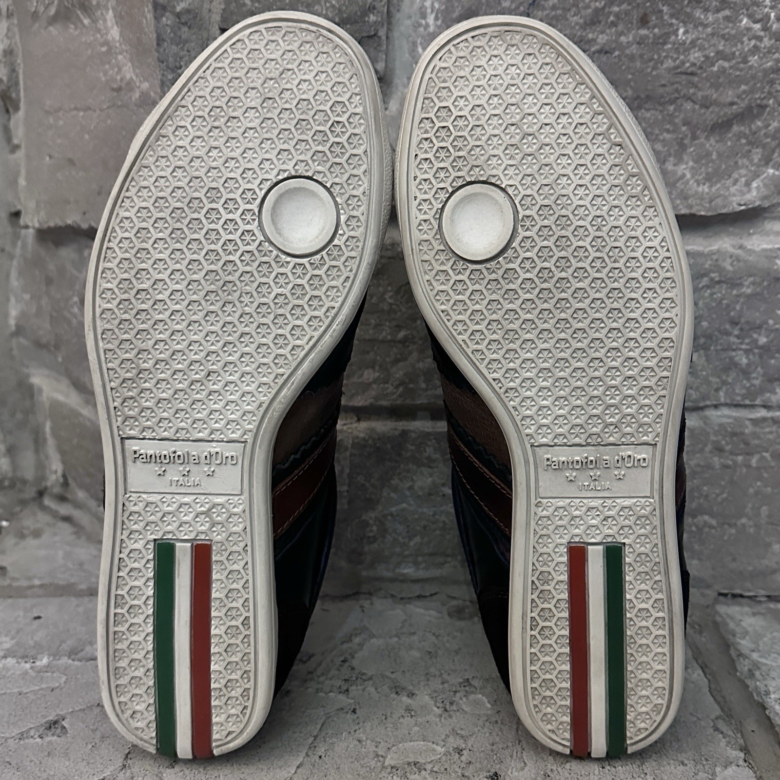 PANTOFOLA D’ORO Pantofola d'Oro Italia Blu Pelle Scarpe da Guida Sneakers 43 EU 10 US Uomo