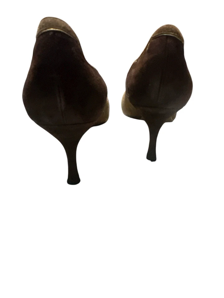 Tacones para mujer Anne Klein AK Maggy 9,5 M marrón y dorado Foto 3 de 4