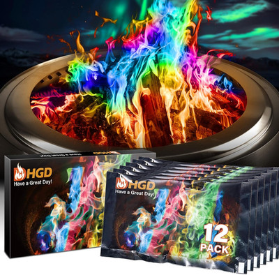 (12 Pack) Magic Campfire Fire Color Changing Packets for Fire Pit, Indoor/Outdoo