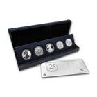 2011 Set 25th Anniversary Silver Eagle 5 Coins MS/PR Coins  Box & COAS 999 5 oz