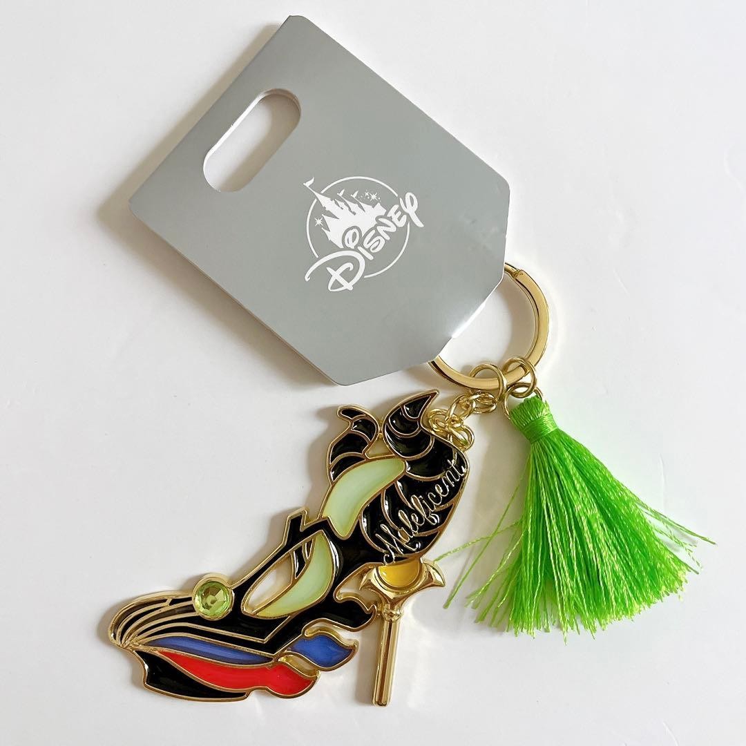 Disney Villains Maleficent Keychain Bag Charm Green Tassel