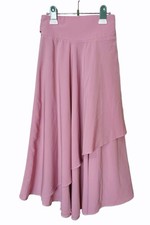 Women's 1980s Vintage Handmade Pink Wrap Midi Skirt Tie Waist Asymmetric Hem