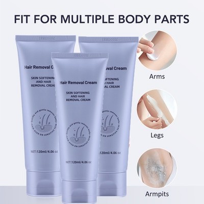 3PCS Natural Mild Hair Depilatory Cream Easy Use Body Hair Removal Treatment