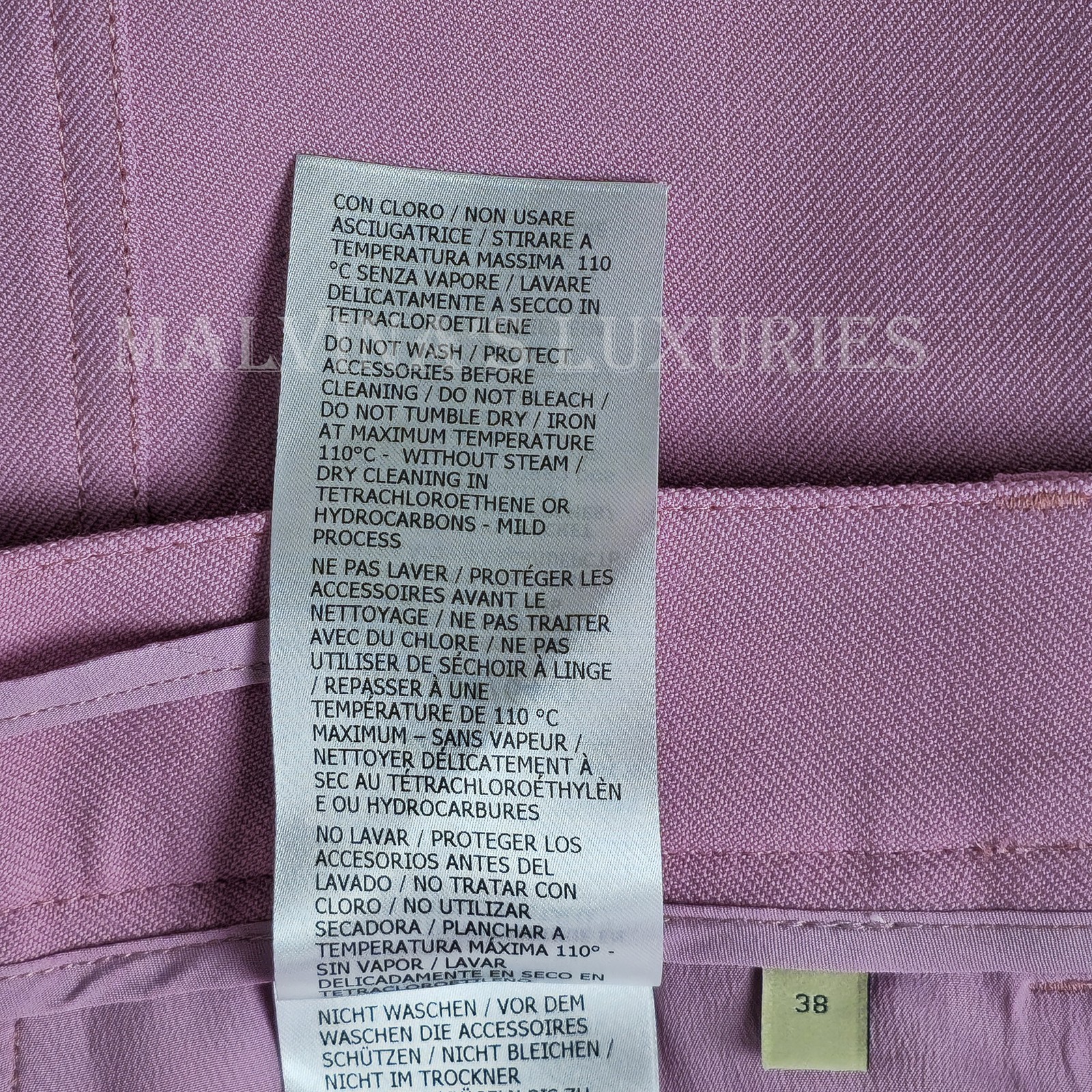 GUCCI PANTS WIDE FIT PINK WOOL PLEAT FRONT TROUSERS w LOGO BUTTON $1,600 38 2 thumbnail 11