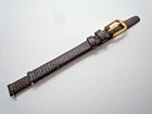 Kreisler Brown 8 mm Leather Watch Strap Gold Buckle 8mm Lug Lizard Grain