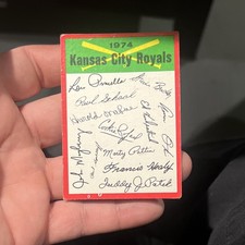 Topps 1974 Kansas City Royals Team Checklist #543 Baseball Card Piniella Otis