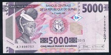 GUINEA - 5000 FRANCS 2015 UNC P 49a