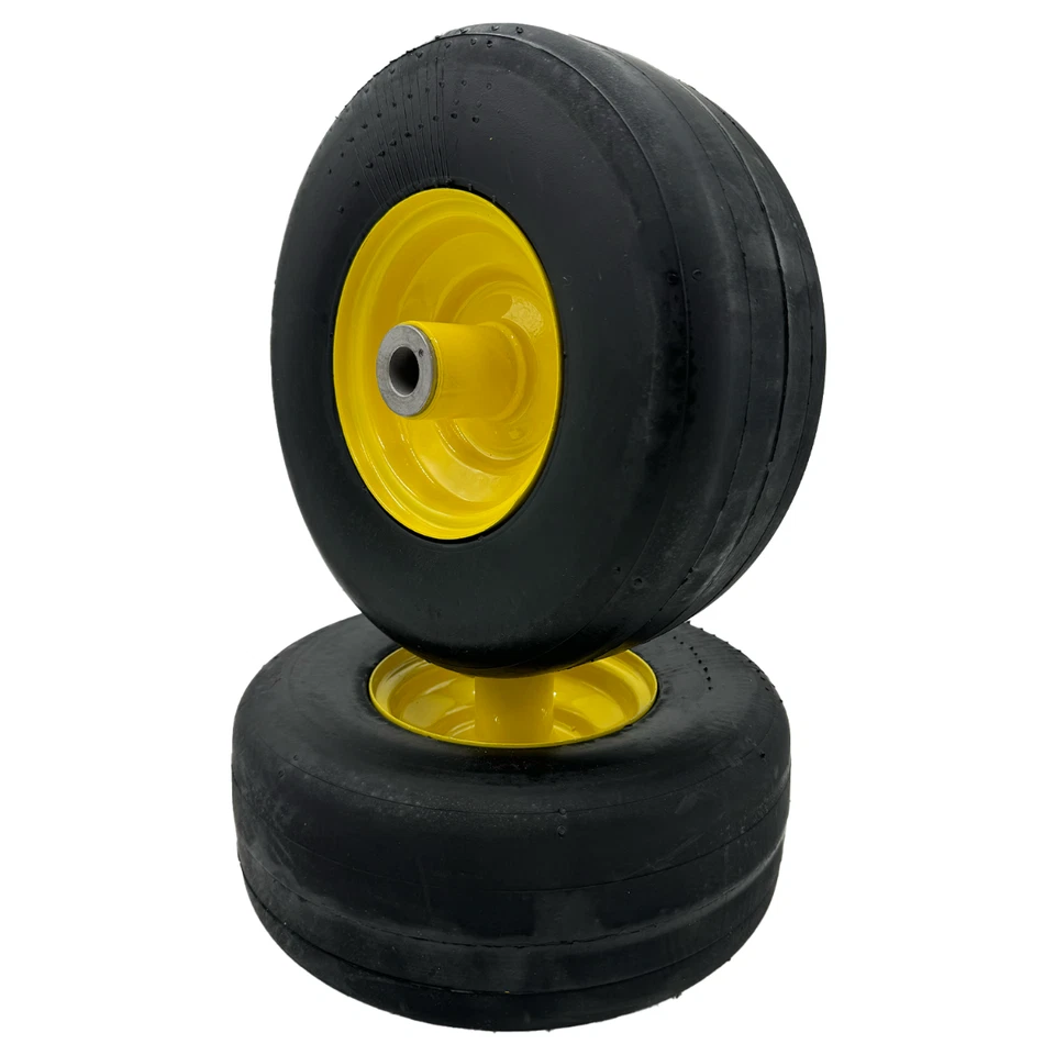 Set - 11x4.00-5 Flat Free Yellow Wheel - Compatible with JD TCA20363 - Image 3 of 4