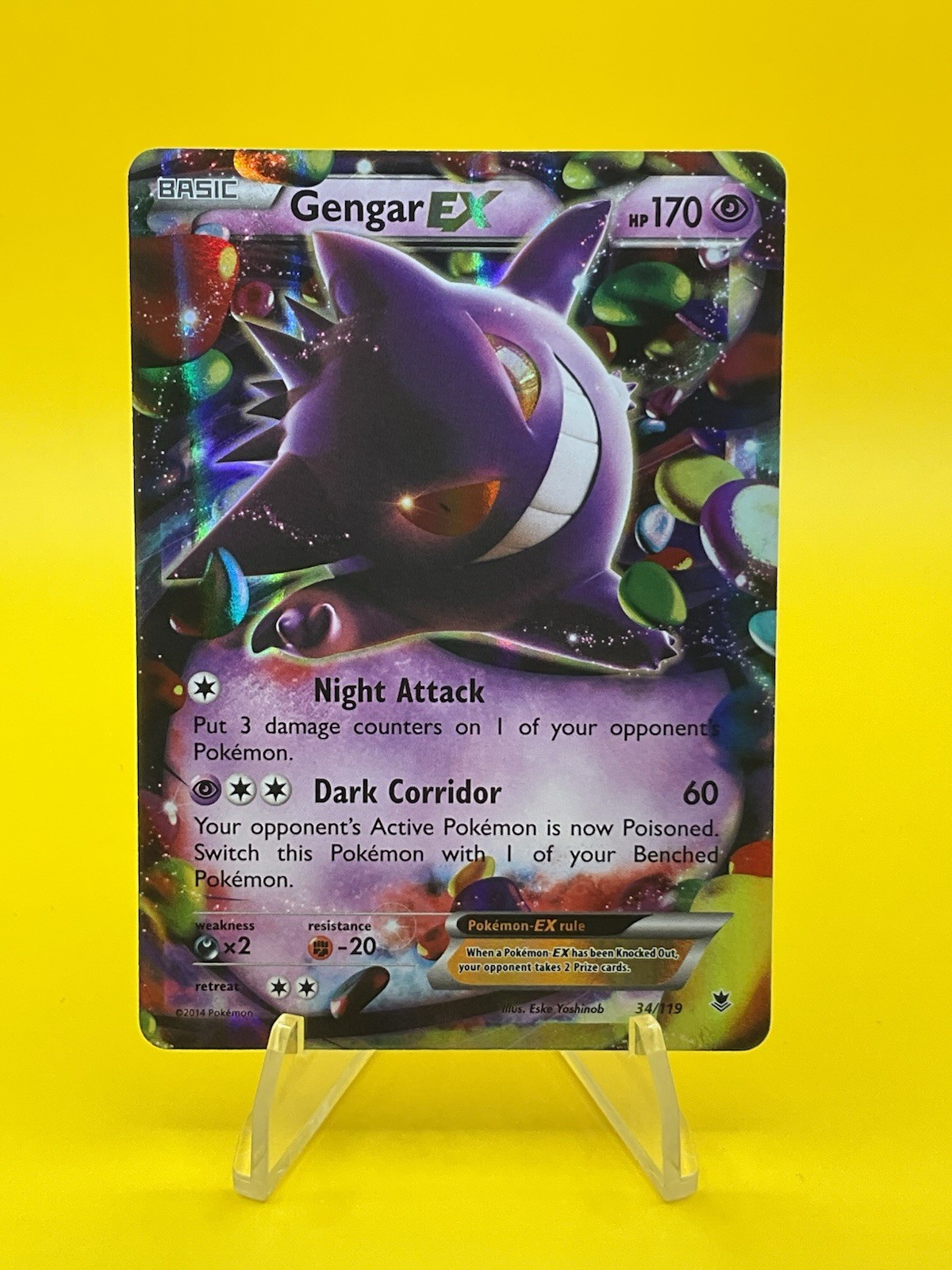 Gengar Ex 34/119 Holo Phantom Forces Pokemon TCG (NM)