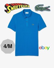 Lacoste Slim Fit L.12.12 Piqu  Polo Shirt Blue Cotton Men's 4- M US NWT