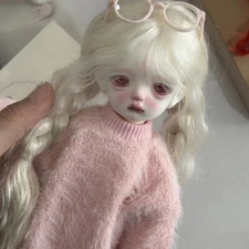 Resin 1/6 BJD Doll Flexible Jointed Face Makeup Eyes Flat Mouth Girl Bare Toys