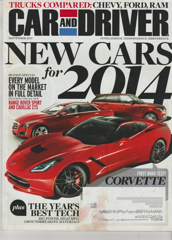 Car and Driver New Cars for 2014 Corvette Best Tech Chevy Ford Ram Cadillac CTS
