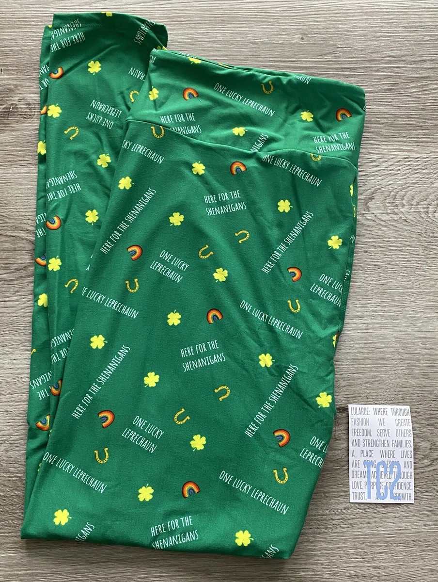 NEW RELEASE Lularoe Leggings Size TC2 4 Leaf Clover Rainbow Lucky Horseshoe