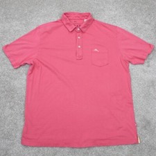 Tommy Bahama Polo Shirt Mens Large Pink 100 Pima Cotton Short Sleeve Pocket