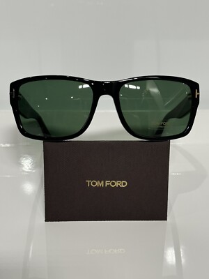 NIB Tom Ford Mason TF445 01N Black Men s Acetate Dark Green Sunglasses 58mm