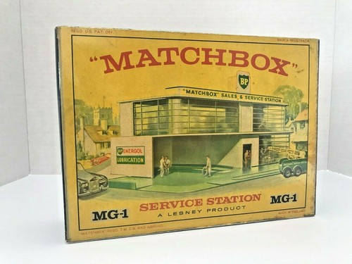 Matchbox Lesney MG-1 SERVICE STATION BP / Empty Box reproduction