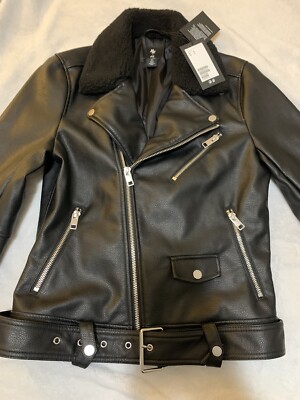 MENWITH x H&M. Biker jacket Size S -faux leather | eBay