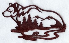 BEAR SILHOUETTTE HAND Towel SET Embroidered DAD GIFT