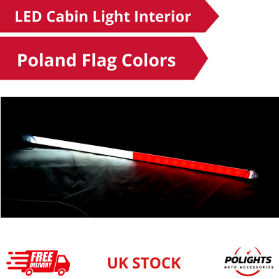 500mm LED Innenraum Kabinenleuchte - Polen Flagge Farben - 12V/24V Aluminium Leiste