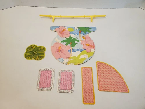 VINTAGE Barbie Island Fun Tiki Hut Playset #4414 Fan And Mats Parts Only
