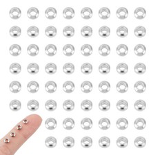 1box 100pcs 304 Stainless Steel Spacer Beads Flat Round Stainless Steel color