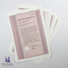 Mediobanca, banco di Credito, 10 historische Optionsscheine, Original (EK9/18)