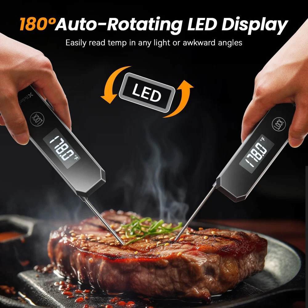 Meat Thermometer Digital, 0.5 Sec Instant Read Thermometer with High Accuracy...