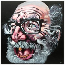 Quadro ORIGINALE quadro acrilico uomo moderno astratto ritratto pittura arte DIPINTO A MANO