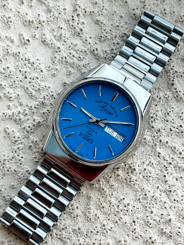 WEST END Watch Co Sowar Prima Automatic Date Steel Men's Vintage Watch T4457