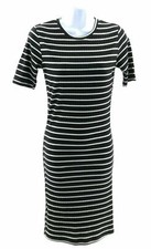Rue 21 Juniors Black and White Striped Short Sleeve Dress Casual Size Small