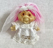 Dam Troll Bride 4.5" Wedding Dress Pale 1986 80s Halloween Vintage Medium 