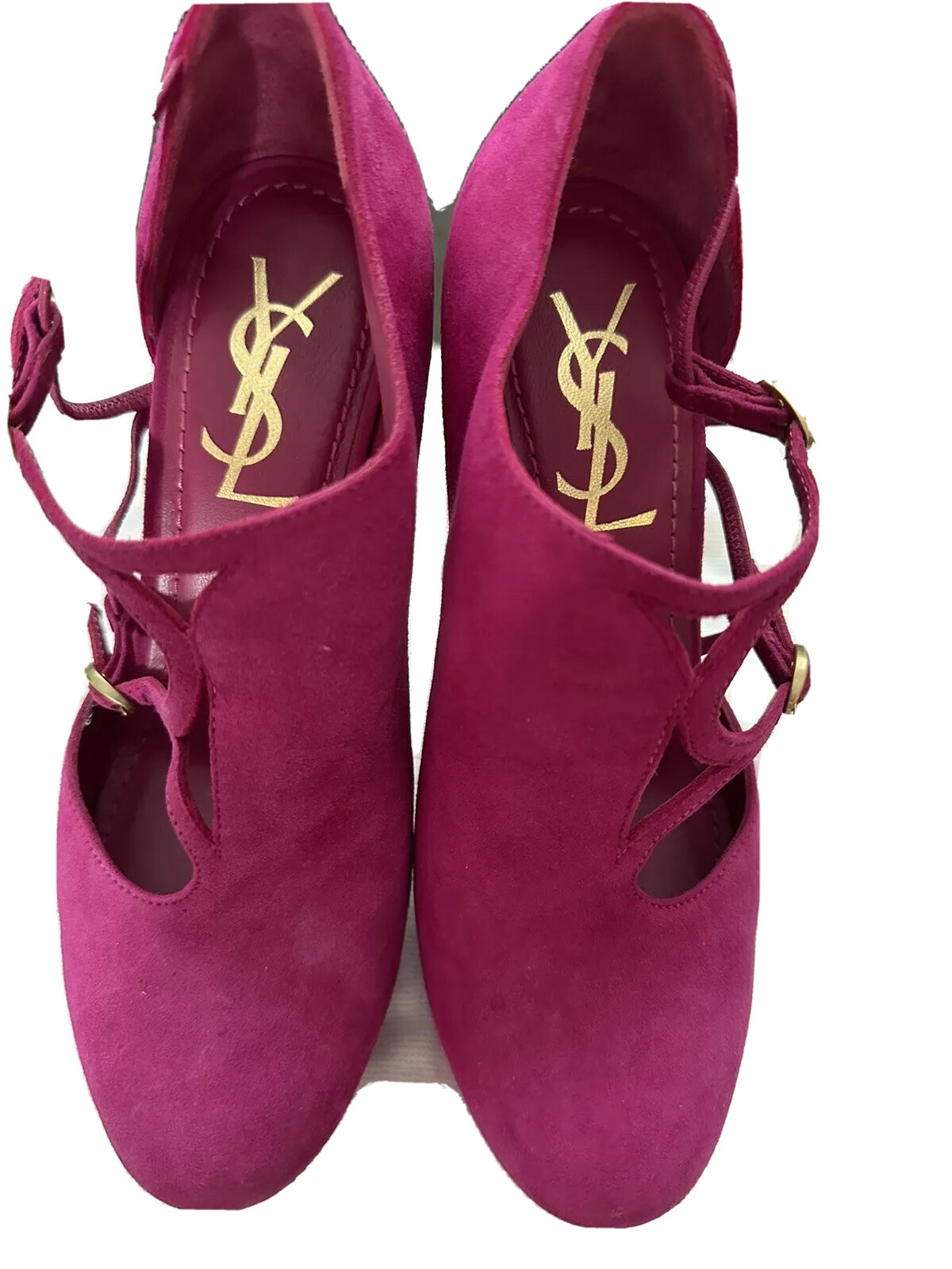 Tacchi tributo rosa plateau Yves Saint Laurent taglia 36 US 6.