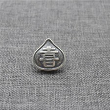 5 Perles Bonheur Argent Massif Forme Pêche Argent 925 pour Connecteur Chinois