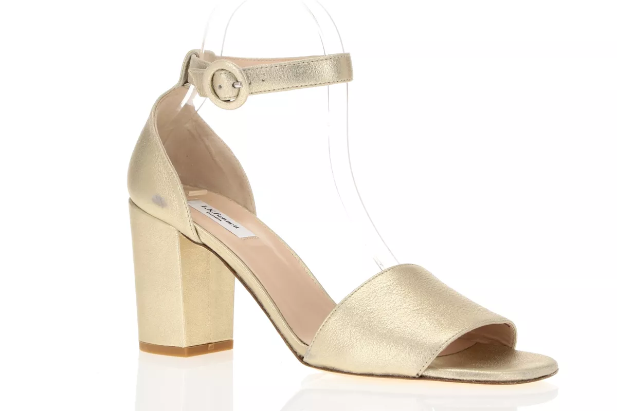 Light gold shop block heel