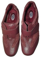 Dr Scholls Shoes Womens 7M Burgundy Leather Suede Air-Pillow Insoles Hook-n-loop