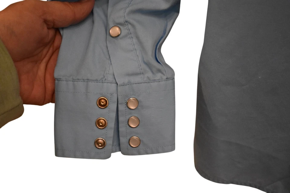Men's Gioberti Sky Blue Western Shirt Pearl Snap Front and Cuffs Size M - Image 3 of 4